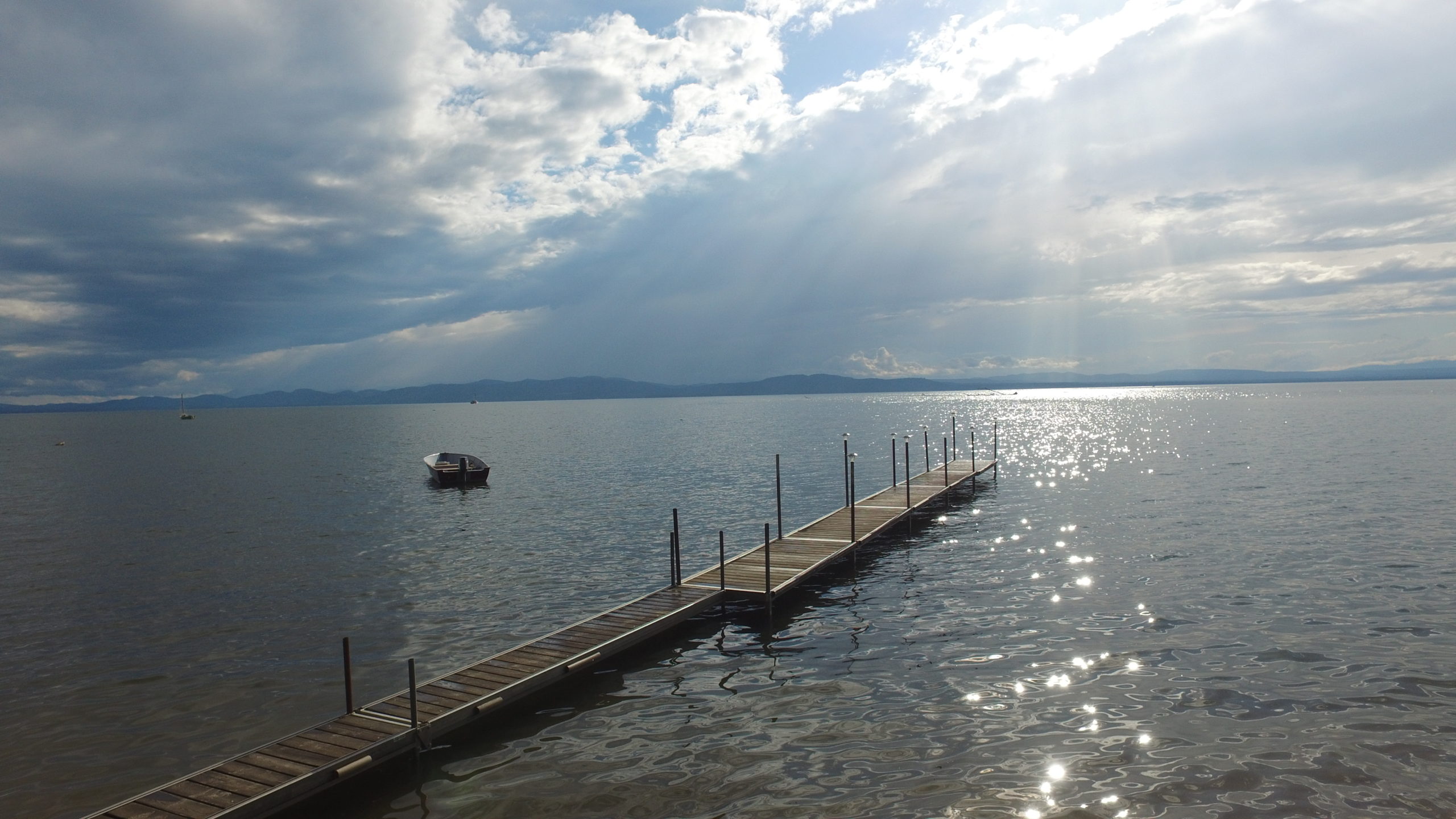 View of the widest section of Lake Champlain from the Auer Family Boathouse 